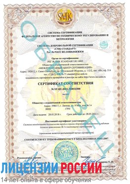Образец сертификата соответствия Всеволожск Сертификат OHSAS 18001